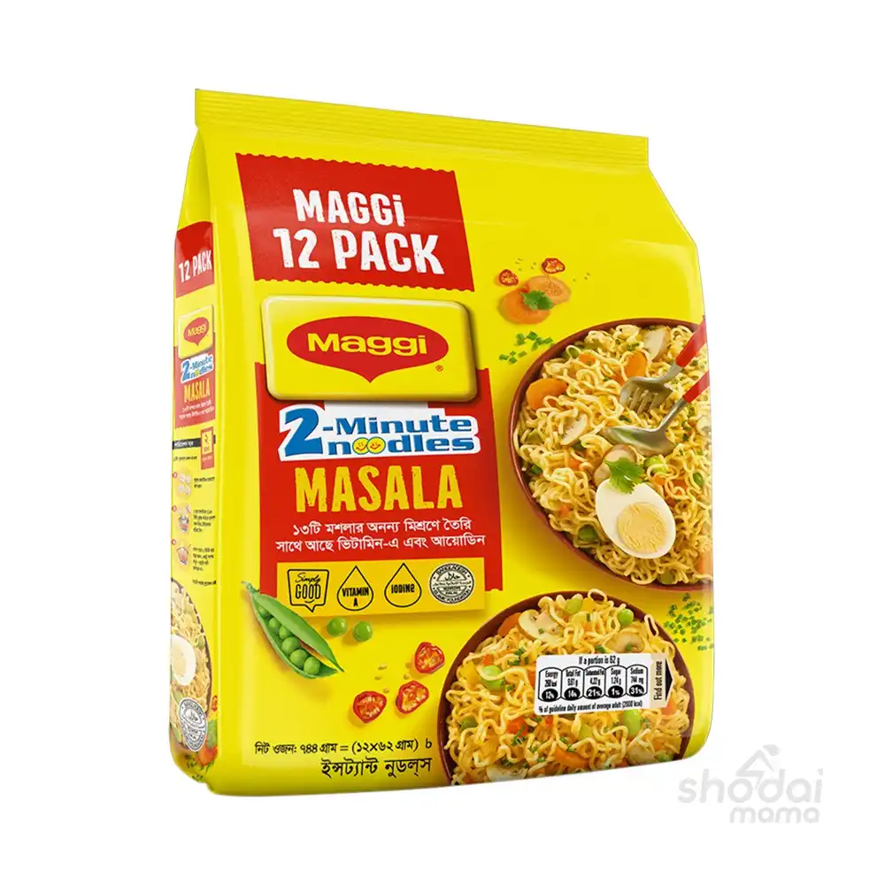 Nestle Maggi 2-Minute Masala Instant Noodles 12 Pack - 744gm